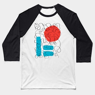 Wiggly Abstract Shapes Baseball T-Shirt